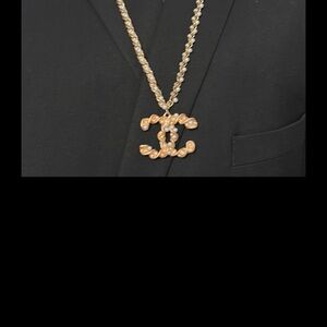 Fashion  Gold CC Logo Necklace